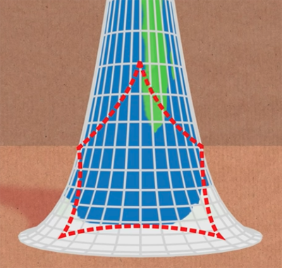 A pentagon with right angles.