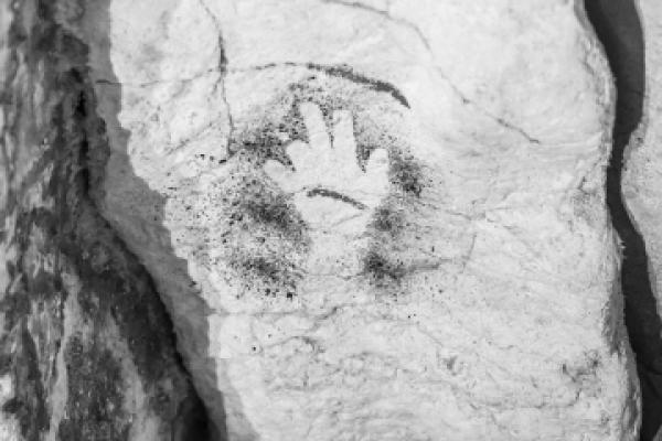 stencilled hand